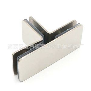 Stainless Steel T-Shaped Glass Clip Partition Connector Screw-In Square <b>Mirror</b> Light Finish Bathroom <b>Door</b> Hardware - Product Image 2