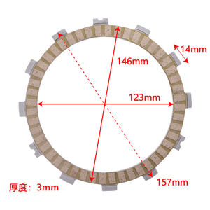 Plaques de friction d'embrayage de moteur de moto en fibre d'épaisseur 3 mm pour <span class=keywords><strong>Kawasaki</strong></span> Z <span class=keywords><strong>550</strong></span> <span class=keywords><strong>ZR</strong></span> <span class=keywords><strong>550</strong></span> Zephyr GPX 600 R GPZ 600 R KLR 600 - Product Image 1