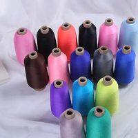 Fil à filer 100 % polyester DTY75D/2, teint, haute élasticité, antibactérien, pour chaussettes, pulls, chaussures, chapeaux