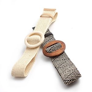 Offre Spéciale Vintage Boho tressé taille <span class=keywords><strong>ceinture</strong></span> été solide femme <span class=keywords><strong>ceinture</strong></span> ronde <span class=keywords><strong>en</strong></span> bois lisse boucle PP <span class=keywords><strong>paille</strong></span> larges ceintures pour les femmes - Product Image 2