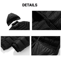 Veste matelassée à capuche amovible pour homme, matelassage horizontal, coupe-vent, veste d'hiver décontractée, grande taille 8XL