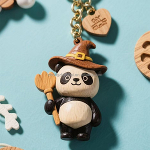 Porte-clés panda marionnette en bois créatif personnalisable Porte-clés personnalisé pour enfants - Product Image 3