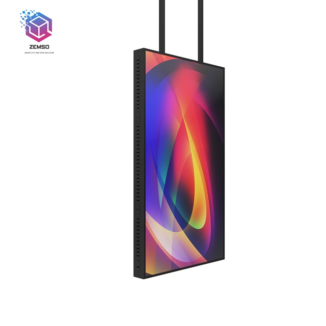 High Brightness 55 Inch Ceiling Hanging Shop Window Facing LCD Display Advertising Screen Double Sided Digital Signage Player