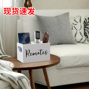 Living room <b>remote</b> <b>control</b> <b>storage</b> wooden box desktop organizer basket miscellaneous items <b>storage</b> wooden compartment <b>storage</b> - Product Image 5