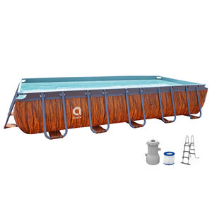 Jilong Avenli 17823EU Ensemble de <span class=keywords><strong>piscine</strong></span> <span class=keywords><strong>hors</strong></span> <span class=keywords><strong>sol</strong></span> à motif de grain de <span class=keywords><strong>bois</strong></span> avec échelle de pompe 530GAL - Product Image 2