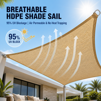 Voile d'ombrage triangulaire robuste pour extérieur, résistante aux intempéries, en HDPE, pour restaurant, café, hôtel, toit
