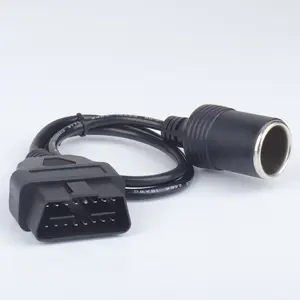 Automotive OBD2 Dashcam Cigarette Lighter DC Power Cable Assembly 60CM