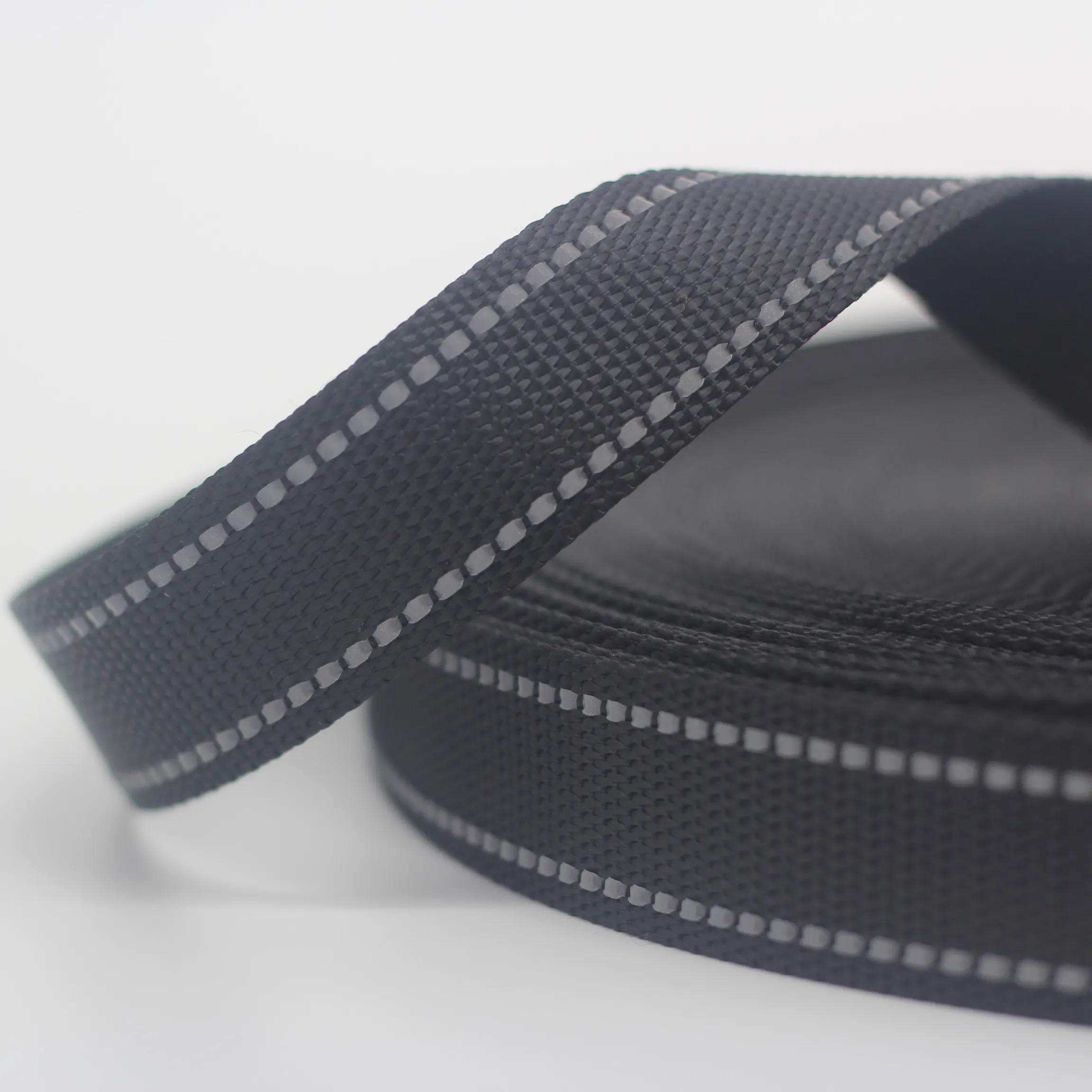 Cinturino in tessuto riflettente in Nylon imitazione da 25mm all'ingrosso per abbigliamento scarpe Casual in cartone con fascia Web elegante personalizzato