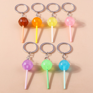 Lovely Resin Candy <strong>Lollipop</strong> Keychain Simulation Food Key <strong>Rings</strong> for Men and Women Handbag Pendants Diy for Kids Jewelry Gifts - Product Image 4