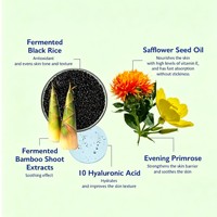 Crème de riz noir OEM, crème hydratante au lait de riz et à l'acide hyaluronique, crème éclaircissante pour le visage