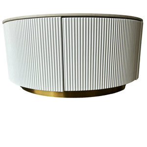 Table basse moderne en bois massif brun et noir avec plateau en pierre frittée, rangement intégré, meuble de salon, style simple et artistique <span class=keywords><strong>KIKA</strong></span> K50 # - Product Image 2