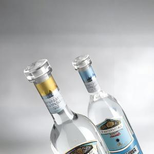 Flint Crystal avec liège synthétique haut de gamme pour <span class=keywords><strong>les</strong></span> marques d'alcool de boutique Bouteille en verre de vodka ronde personnalisée de 200ml - Product Image 2
