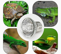 Ampoule chauffante halogène UV en verre écologique 25W 50W 75W UVA UVB 3.0 pour reptiles, lampe de chauffage à spectre complet pour tortues