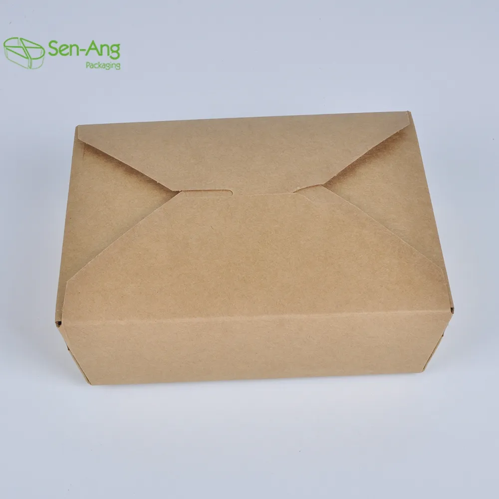 SenAng05 Best Price Food Container Clear Lunch Packing Snack Cookie Fried Chicken Rectangular Take Away Paper Box With Window