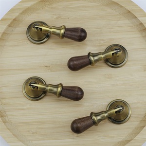 Poignée pendentif à trou unique en bronze français pour armoire, commode, tiroir, style moderne, en noyer vieilli, petite poignée minimaliste pour cuisine - Product Image 5