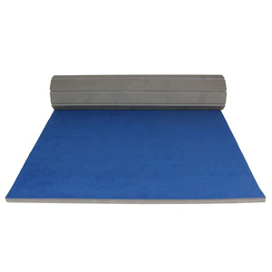 Alfombras de Gimnasia para Animadoras en Oferta, Tapete de Espuma XPE para Piso, Alfombra Enrollable de 42 pies x 6 pies, Colores Azul, Negro, Rojo y Gris - Product Image 1