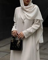 Abaya Classique 2025 – Meilleure Vente Aïd en Turquie avec Perles et Paillettes – Abaya de Luxe Sur Mesure Minimaliste – Kimono Fille – Manteau Fin Musulman – Abaya Arabe