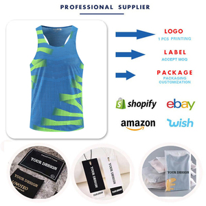 Débardeur de sport tricoté pour homme, respirant, séchage rapide, écologique, design personnalisé, coupe ajustée, style stringer - Product Image 4