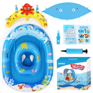 Baby Swimming Float UPF50+ Sun Protection With Canopy and Adjustable Seat for 6-36 Months, Baby Swim Float - Product Image 6