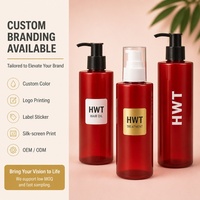 Distributeur de savon liquide rouge 150 ml pour hôtel et usage domestique, flacon PET pour nettoyant visage, lotion, après-shampoing, huile, shampoing