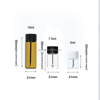 Flacon en verre ambré de 5 ml, 7,5 ml, 15 ml avec bouchon à vis, petit flacon vide pour médicaments avec cuillère doseuse pour poudre