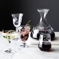 Verres à vin décoratifs en verre de luxe, gravés au laser à la main, motif floral, verres à vin sans pied gravés vintage personnalisés pour mariage