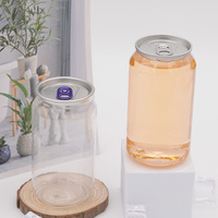 Vente chaude Bouteille en plastique PET transparente vide Pot de stockage alimentaire Personnalisable Soda Bière 550ml Boîtes en plastique Couvercle en aluminium
