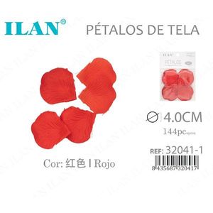 Petali di tessuto Ilan 4,0 cm rossi per decorazione - Product Image 3