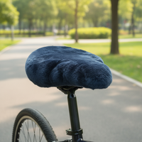 Housse de selle de vélo en peau de mouton 100 % authentique, écologique, imperméable, personnalisée, en fourrure animale, support échantillon