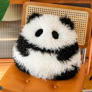 Peluche de Erizo, Muñeco de Gato Blanco y Negro, Cojín de Sofá Adorable, Muñeco de Animal de Pelo Largo, Almohada Redonda, Decoración del Hogar, Regalo Festivo - Product Image 6