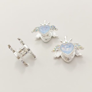Heart-shaped Wings Alloy Pendant With Rhinestones For DIY Jewelry <b>Necklace</b> Earrings Bracelet <b>Small</b> Size Spring 2025 - Product Image 3