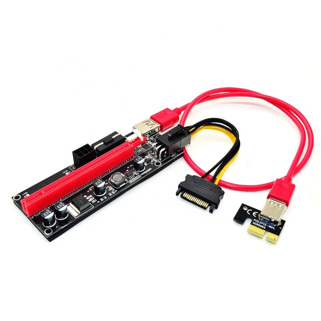 new VER009S PCI-E Express 6pin 1x to 16x Card Extender USB 3.0 PCIE Power GPU Cable Adapter riser 009S