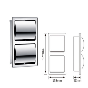 <span class=keywords><strong>Portarrollos</strong></span> de Papel Higiénico Empotrado en la Pared de Acero Inoxidable, Dispensador de Papel para Baño, Hospital, Cocina, Gimnasio, Diseño Moderno - Product Image 3
