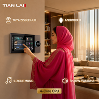 Panel Kontrol Android 11 TL-Q7 Inch Dengan Zigbee Gateway untuk 50+ Perangkat Spotify Youtube Alexa Musik 8x30W Terpasang di Dinding