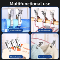 Pinces à linge multifonctionnelles en acier inoxydable en forme de cœur de 5 cm, robustes, coupe-vent, non magnétiques, à ressort, pour armoire