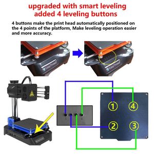 Impresora 3D EasyThreed K7 Mini para uso doméstico de escritorio con base de impresión azul y capacidad de impresión de precisión - Product Image 4