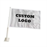 Petit drapeau de voiture personnalisé 12x18 pouces, logo imprimé, drapeaux nationaux, toile polyester double face avec bande de fixation pour vitre de voiture