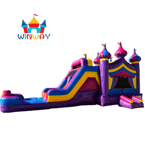 Château gonflable commercial avec toboggan aquatique, structure gonflable à double voie pour événements et locations de fêtes, intérieur/extérieur - Product Image 3