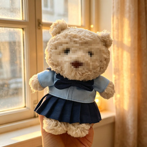 [Solo Ropa] Conjunto de Vestido Ola de Vientos de 16 CM para Oso de Peluche Barcelona - Ropa para Muñeca Oso JC - Vestido Estilo Escolar JK Accesorios Lindos para Muñecas - Product Image 2