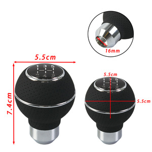 Pomo de Palanca de Cambios de 5 Velocidades, Negro, de Cuero Perforado, Universal, Ergonómico, Accesorio para el Interior del Vehículo - Product Image 3