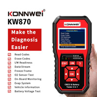 KW870 KONNWEI 2'si 1 Arada OBD2 Tarayıcı Akü Test Cihazı 6V 12V Araba Motoru Teşhis Aracı Arıza Kodu Okuyucu Sağlık Analizörü