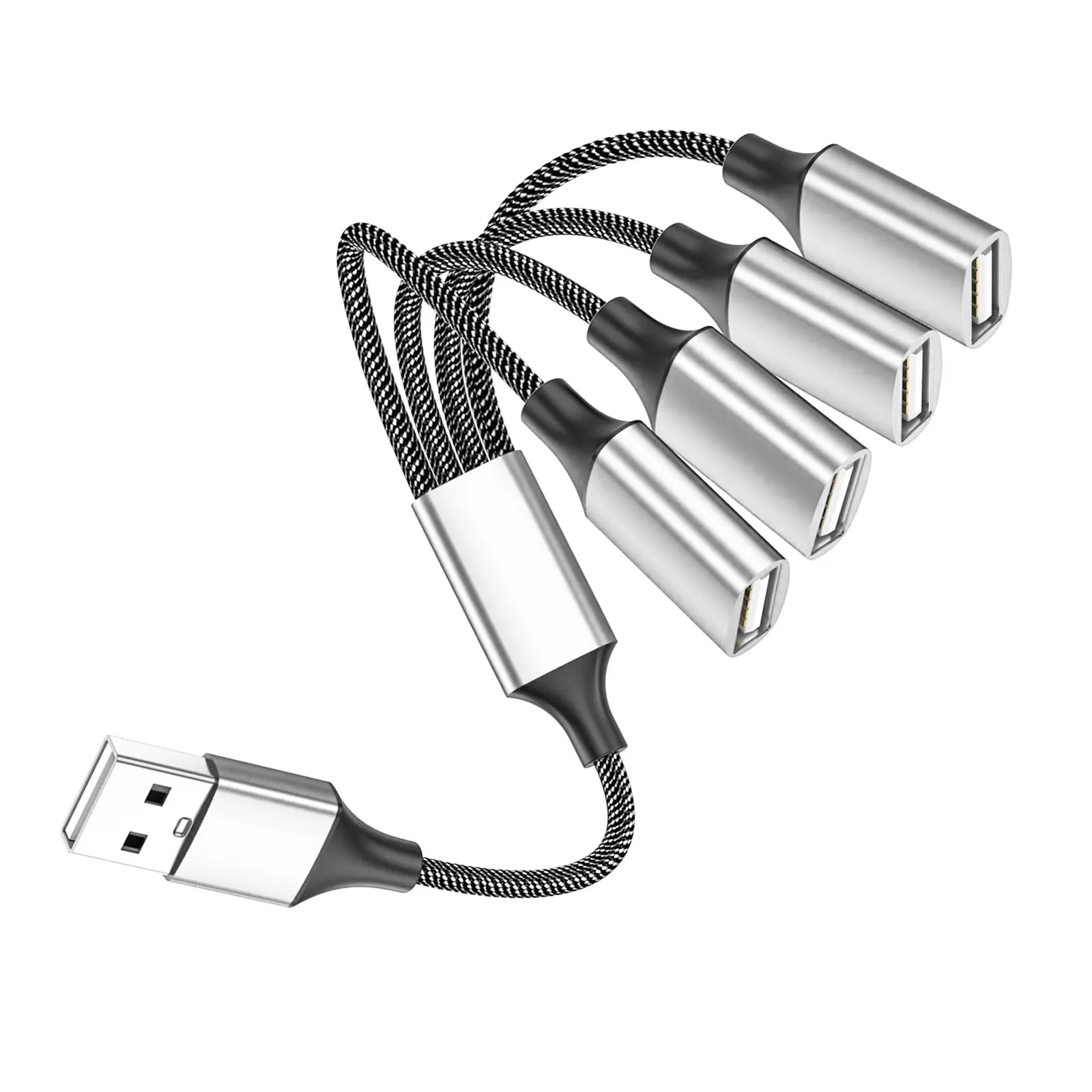 4 in 1 Dual USB 2.0 สายไฟสําหรับชาร์จ/ข้อมูล 4USB สายไฟ OTG อะแดปเตอร์ USB Splitter