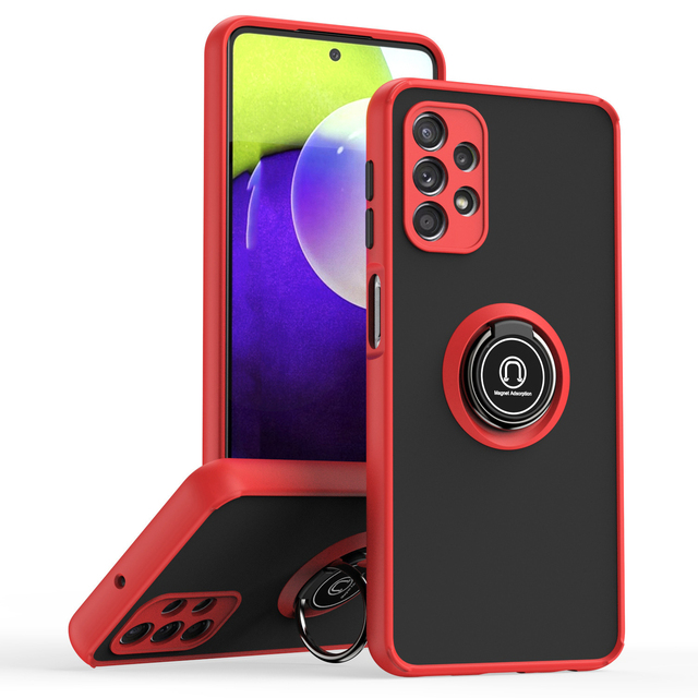Hybrid PC TPU Matte Translucent Tough Case Magnetic Ring Back Cover for Samsung Galaxy A33 5G Cases A31 A32 A5 S20 S21 S22 Plus