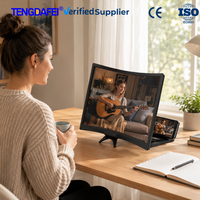 12-Inch Curved Screen Amplifier Bracket 3-4X HD Magnification Stand Hand-Free Eye Protection Plastic Gaming