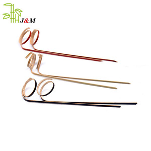 Jimao ringförmige Cocktail-Picks 100 Zählungen Hand verrückte Stöcke Natürliche Bambus-Zahnstocher Cocktail-Party dekorative Picks liefert - Product Image 5