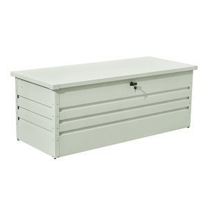 Caseta de Almacenamiento Exterior Pequeña de Hierro Forjado Personalizada, Caja Metálica para Patio con Sistema de Cierre para Ropa y Cojines - Product Image 1