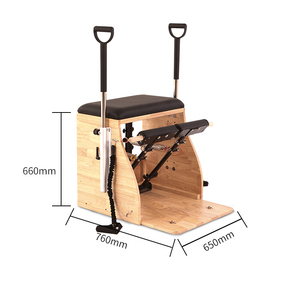 Wood Pilates Cadillac Reformer Combo Studio Oak Reformer con una torre de trapecio Cuerpo de mesa equilibrado 5 en 1 Set para el centro de <span class=keywords><strong>yoga</strong></span> en casa - Product Image 6