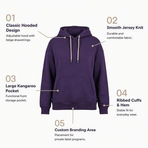 Sudadera con Capucha para Hombre, Color Morado Oscuro, con Cordones en Contraste y Corte Holgado, para Colecciones de Ropa Urbana y Deportiva - Product Image 3