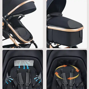 Venta Directa de Fábrica, Cochecito de Bebé 3 en 1 con Asiento Reversible, Material de Lino, Diseño Plegable, Asiento de Coche Incluido - Product Image 5