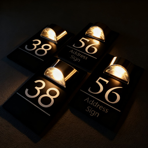 Solar LED House Number <b>Sign</b> Custom Address Plaque with IP65 Waterproof for Outdoor <b>Lighting</b> and Buildings - Product Image 3
